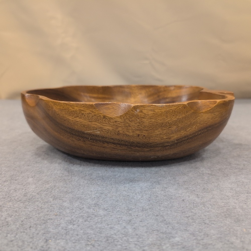 Vintage Wood Grape Bunch Shaped Serving‎ Bowl Rustic Kitchen Decor - Picture 3 of 5